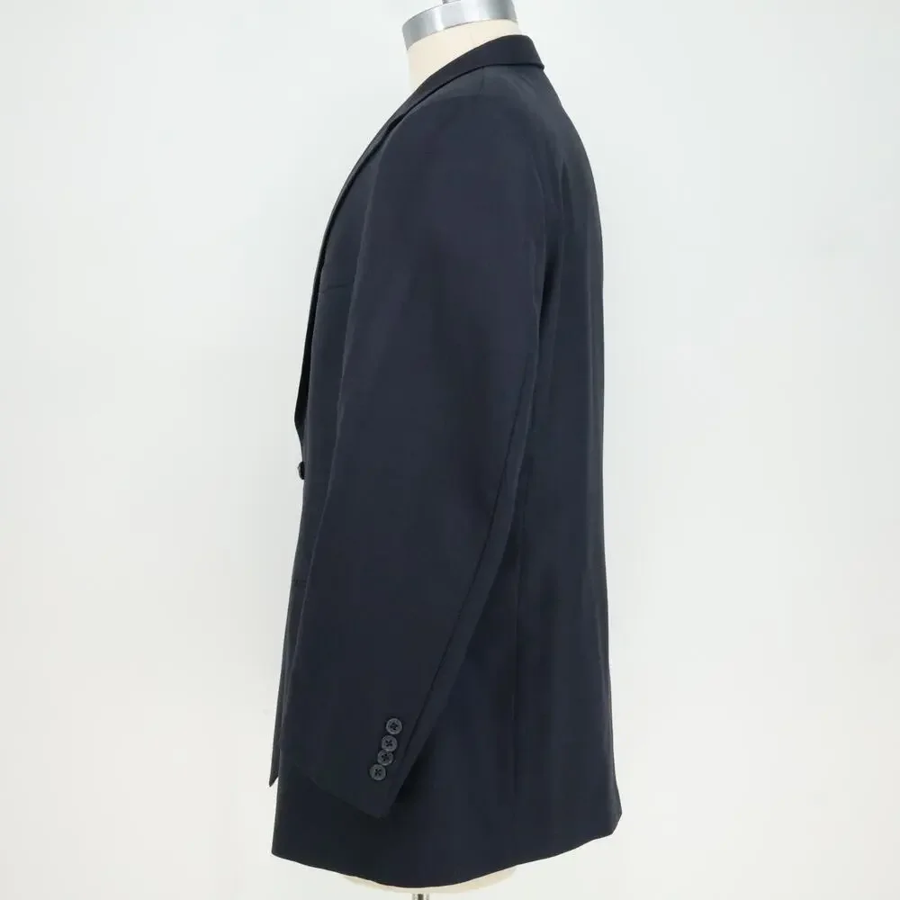 Hart Schaffner Marx Sport Coat Mens 46R Blue Plaid Wool Jacket Lined Career - Picture 15 of 16